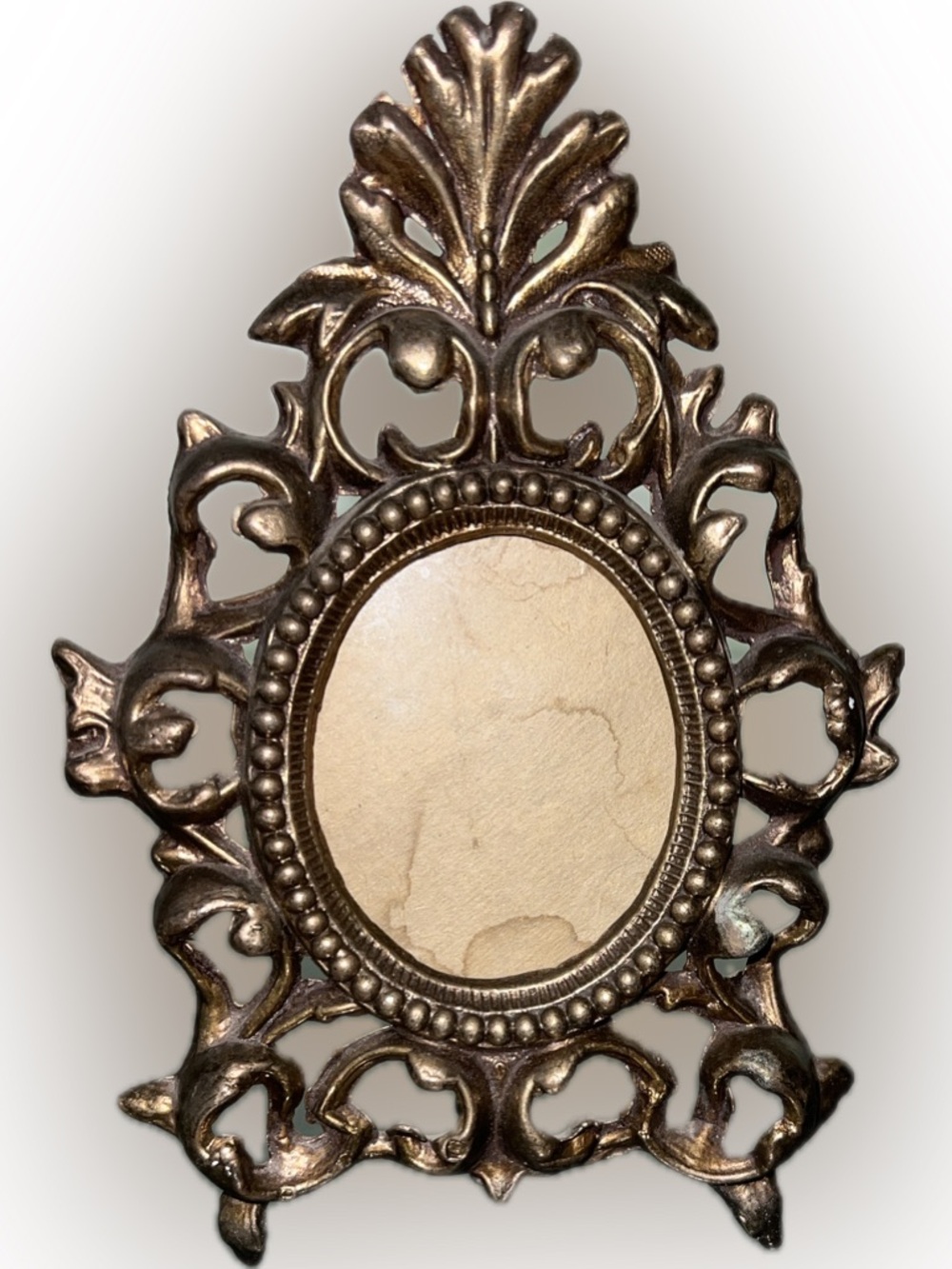 🖼️Ornate Metal Victorian Picture Frame #7249 Heavy Metal Scrollwork Kickstand